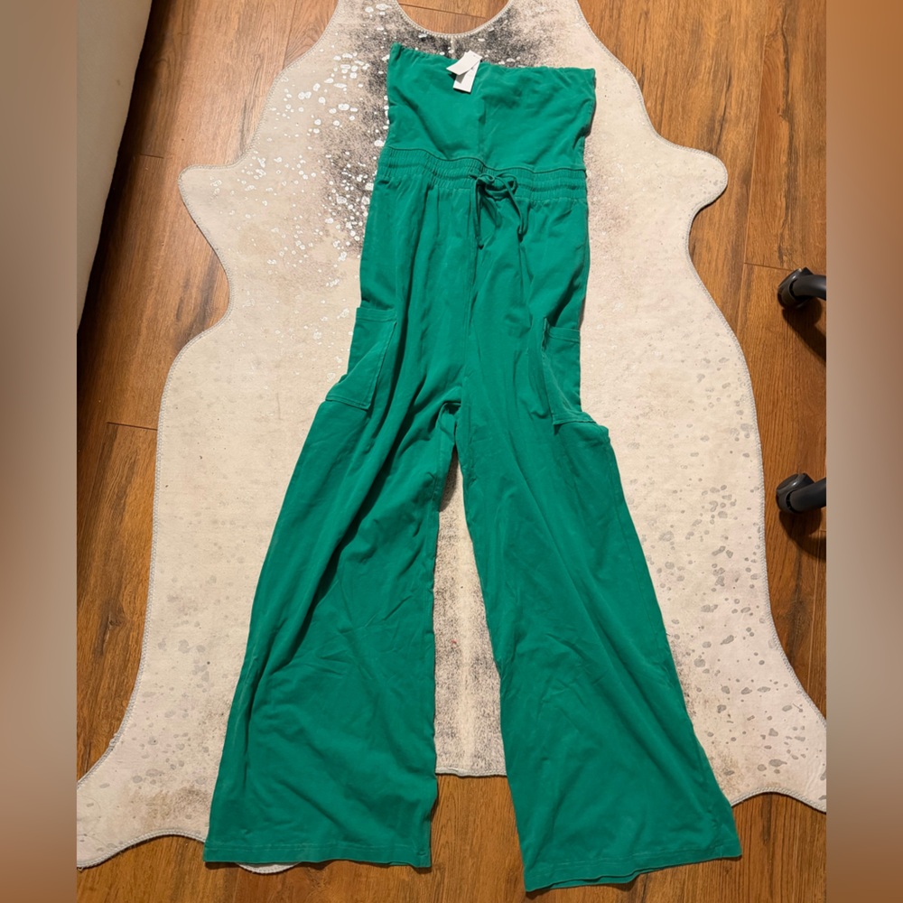 Buckle Green Wide Legged Jumpsuit